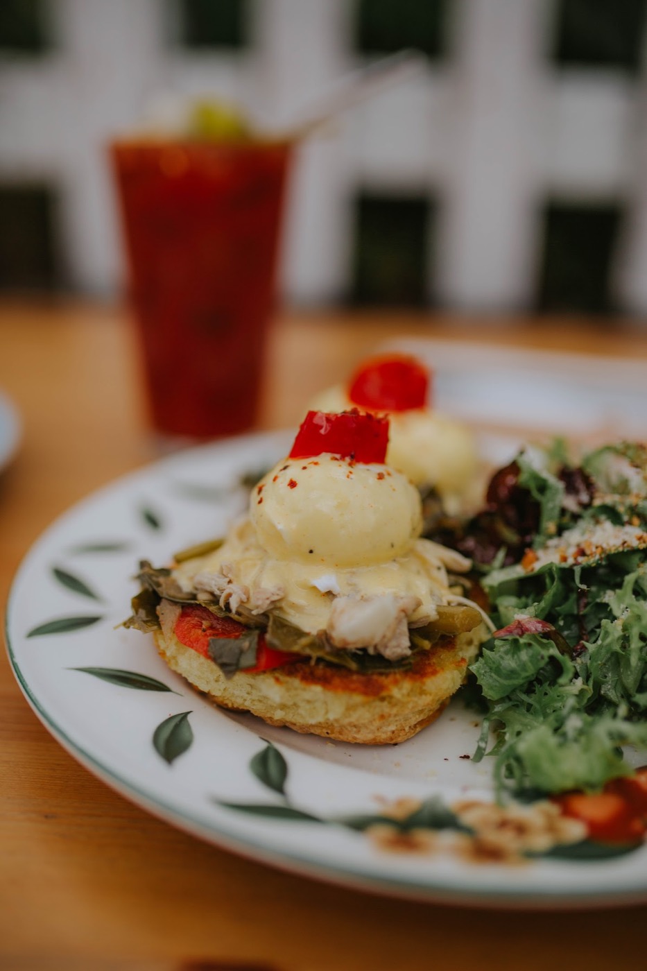 Eggs benedict and Bloody Mary at Little Griddle Cafe Portland Oregon
